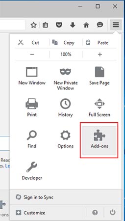 firefox-menu Come rimuovere CrocutaCrocuta?