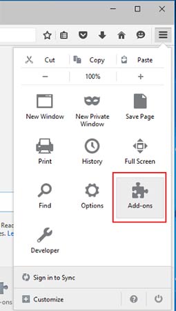 firefox-menu Uninstall CrackedCantil from your PC