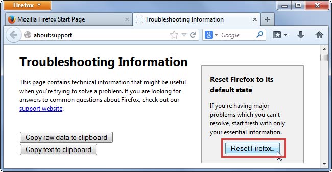 firefox-reset-2 Afinstaller IncomeHatch fra din pc